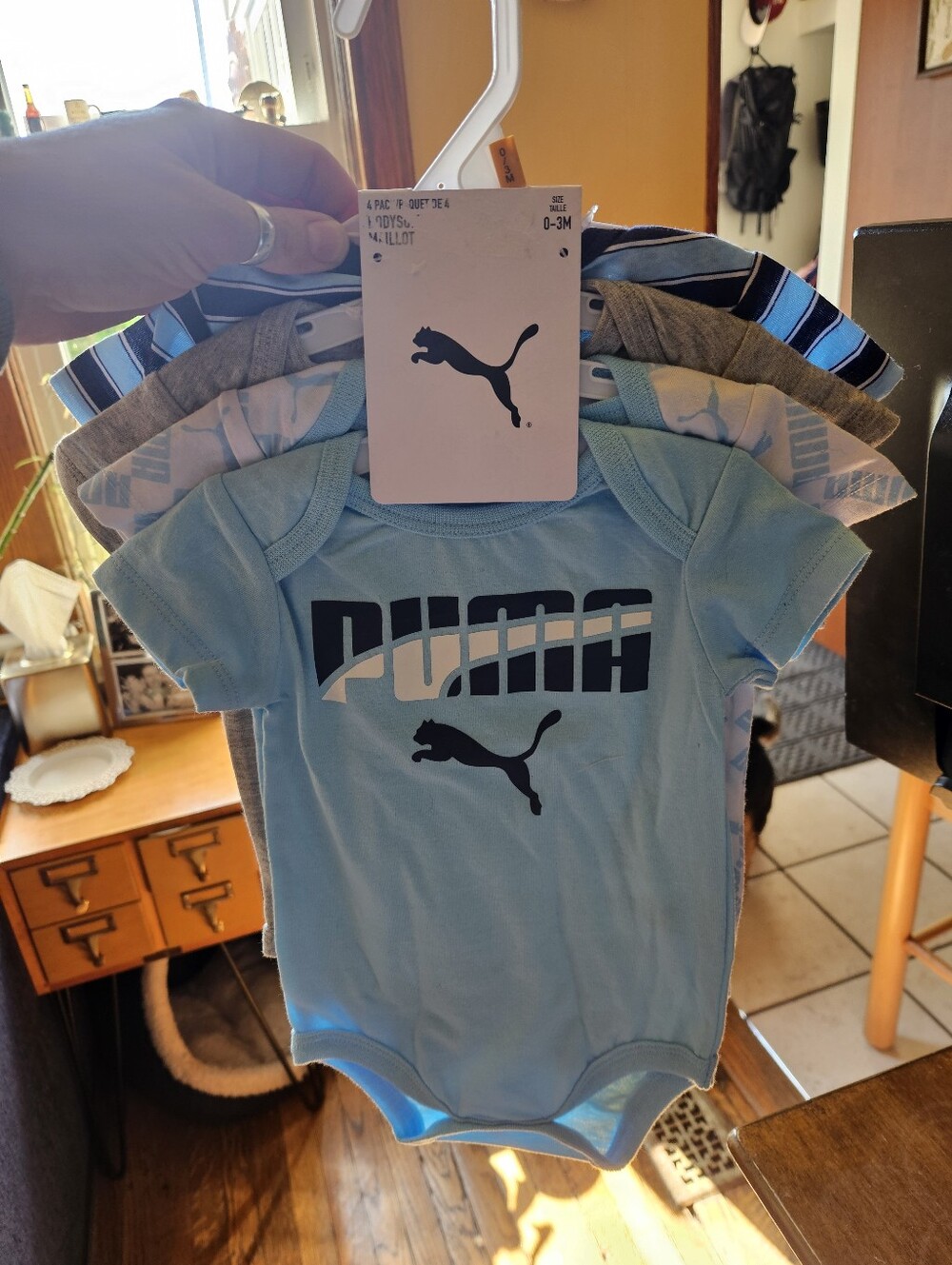 Puma Blue Baby Onesie Set Of 4 NWT Size 0-3M